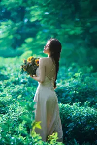 Serene Braided Beauty Bathed in Golden Sunlight-6