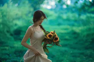 Serene Braided Beauty Bathed in Golden Sunlight-2