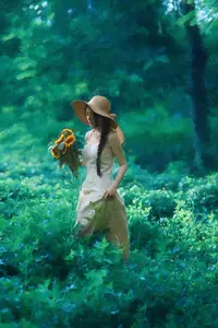 Serene Braided Beauty Bathed in Golden Sunlight-9