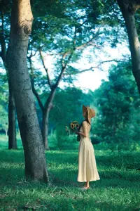 Serene Braided Beauty Bathed in Golden Sunlight-7
