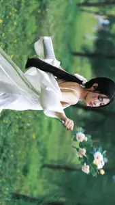 VGU No.173: Discover the serene beauty of a dreamy girl with white roses in the morning sun.-18