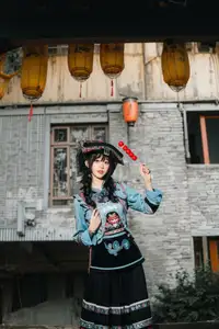 Mystical Ethnic Beauty: Xiao Wen Shines in Traditional Guizhou Attire Vol.8719-1