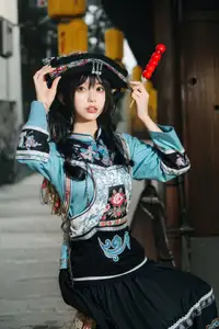 Mystical Ethnic Beauty: Xiao Wen Shines in Traditional Guizhou Attire Vol.8719-4