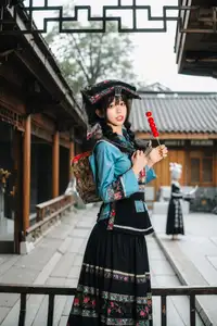 Mystical Ethnic Beauty: Xiao Wen Shines in Traditional Guizhou Attire Vol.8719-12