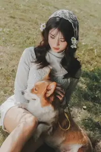 Ethereal Beauty: Young Woman in White Lace Dress Amidst Daisy Field Under Summer Sun-1