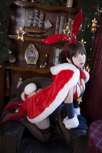 Coser Meroko: Mataro Bunny Girl's Seductive Christmas - Exclusive Photo Set-8