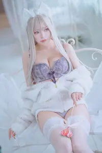 Coser Kurotia Kuro: Sweet Charm in Pure KEMOMIMI WHITE Lingerie (56P)-18
