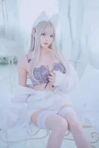 Coser Kurotia Kuro: Sweet Charm in Pure KEMOMIMI WHITE Lingerie (56P)-6