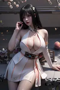 AI Generated Yunluo: Captivating Asian Beauty in Elegant White Dress - Modern Traditional Charm.-20