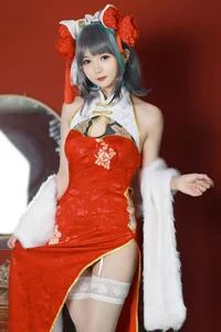 Stunning Azur Lane Cheshire Cosplay by 51 Jiang: Elegant Lunar New Year Qipao Collection and Spring Festival Aesthetic Photography-0