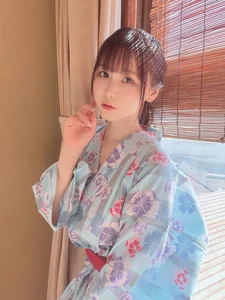 Elegance in Blue: Coser Yukata Style - Fantia Part01-0