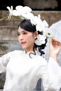 Elegant Asian Beauty: A Portrait of Grace with Traditional Paper Umbrella - Captivating Serenity-2