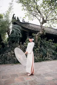 Elegant Asian Beauty: A Portrait of Grace with Traditional Paper Umbrella - Captivating Serenity-9