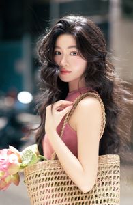 Vietnamese Grace: Elegant Girl in Traditional Flower Market, Discover Vibrant Culture 1000019476-2