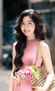 Vietnamese Grace: Elegant Girl in Traditional Flower Market, Discover Vibrant Culture 1000019476-9