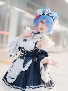 Coser Hua Qi Hana's Adorable Cat Rem Cosplay at Anime Carnival-1