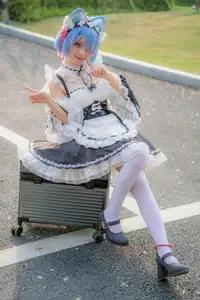 Coser Hua Qi Hana's Adorable Cat Rem Cosplay at Anime Carnival-2