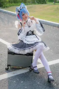 Coser Hua Qi Hana's Adorable Cat Rem Cosplay at Anime Carnival-11