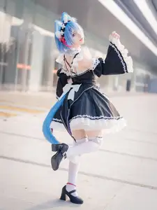 Coser Hua Qi Hana's Adorable Cat Rem Cosplay at Anime Carnival-5