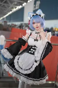 Coser Hua Qi Hana's Adorable Cat Rem Cosplay at Anime Carnival-8