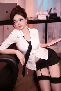 Alluring Secretary in Black Sheer Stockings Ignites the Office Atmosphere-5