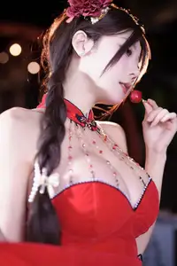 Coser Xiang Cao Miao Lu Lu's Alluring 2025 Spring Festival: Captivating Asian Beauty in Vibrant Red Attire-0