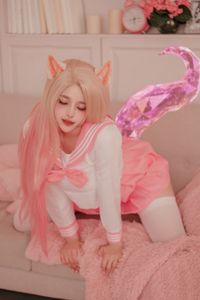 Coser Adorable Pink Sailor Uniform Cosplay Charming Neko-Girl Style-10