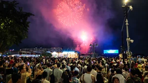 Spectacular Lunar New Year Fireworks Display: Celebrating the Year of the Horse with Vibrant Pyrotechnics and City Skyline Views-2