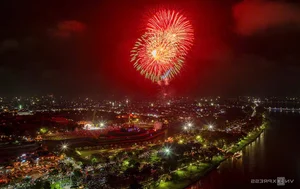 Spectacular Lunar New Year Fireworks Display: Celebrating the Year of the Horse with Vibrant Pyrotechnics and City Skyline Views-6