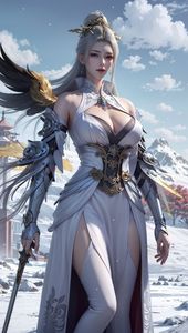 Mysterious AI Generated Female General in Elegant Gold Black Attire - AI Generated Part02-18