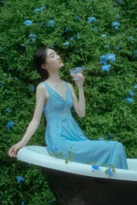 Ethereal Blue Snowflake Aesthetic: Featuring Model A Ji Yuan Zi in Art Language Vol.9320 Photography Collection-7