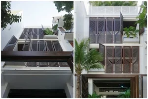 Modern Eco-Friendly Home Design Inspired by Tropical Coconut Leaves in Ho Chi Minh City: A Sustainable Architectural Masterpiece with Split-Level Living-8