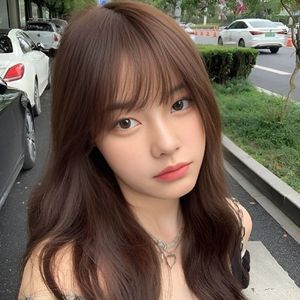 Charming Pretty Girl with Chestnut Brown Hair and Wispy Bangs - Cute Girl Photo-6