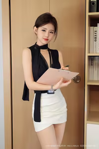 No.10052 Office Secretary: Professional Charm & Captivating Long Legs-19