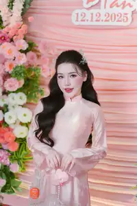 Elegant Vietnamese Bride in Pink Ao Dai: A Stunning Traditional Wedding Ceremony-3