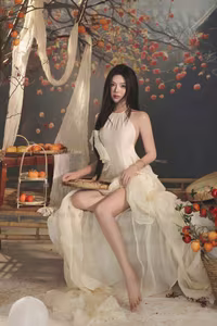 VGU No.31: Captivating Asian Muse Radiates Elegance in a Stunning Autumn-Themed Photoshoot-3
