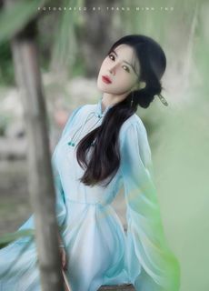 Captivating Traditional Portrait: Elegant Long-Legged Hot Girl in Dreamy Setting-4