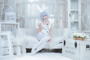 Alluring "Evil Bunny Girl" Cosplay in Pristine White.-15