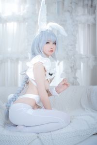 Alluring "Evil Bunny Girl" Cosplay in Pristine White.-17