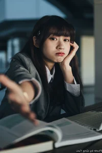 Elegant Campus Fashion: Ruoying’s Sophisticated Urban Style at the University of Science and Technology Beijing (USTB) with Chic Black Stockings-35