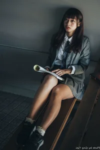 Elegant Campus Fashion: Ruoying’s Sophisticated Urban Style at the University of Science and Technology Beijing (USTB) with Chic Black Stockings-22