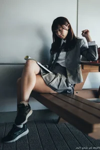 Elegant Campus Fashion: Ruoying’s Sophisticated Urban Style at the University of Science and Technology Beijing (USTB) with Chic Black Stockings-37