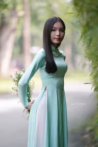 VGU No.151: Captivating Vietnamese Grace in Elegant Ao Dai Amidst Nature's Serenity-0