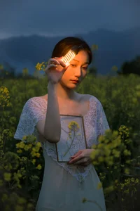 Ethereal Beauty: Xiao Yue Amidst Rapeseed Blooms in Art Language Vol.8948-29