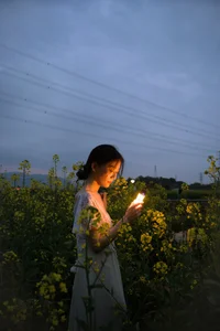 Ethereal Beauty: Xiao Yue Amidst Rapeseed Blooms in Art Language Vol.8948-33