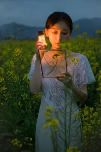 Ethereal Beauty: Xiao Yue Amidst Rapeseed Blooms in Art Language Vol.8948-26