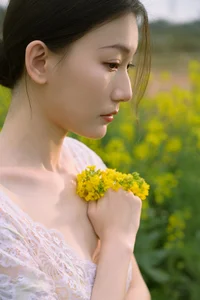 Ethereal Beauty: Xiao Yue Amidst Rapeseed Blooms in Art Language Vol.8948-30