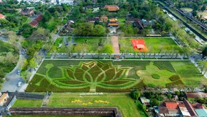 Stunning Giant Lotus Flower Installation at Hue Imperial City: A Vibrant Lunar New Year Celebration in Vietnam-6