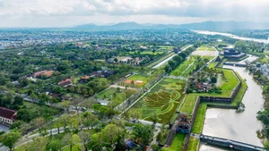 Stunning Giant Lotus Flower Installation at Hue Imperial City: A Vibrant Lunar New Year Celebration in Vietnam-1