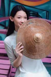 XVG No.52: Elegant Ao Dai Beauty in Hanoi Old Quarter Train Street Captivating Vietnamese Charm-8